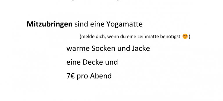 8.12.: Wieder Yoga für DICH in Augzin